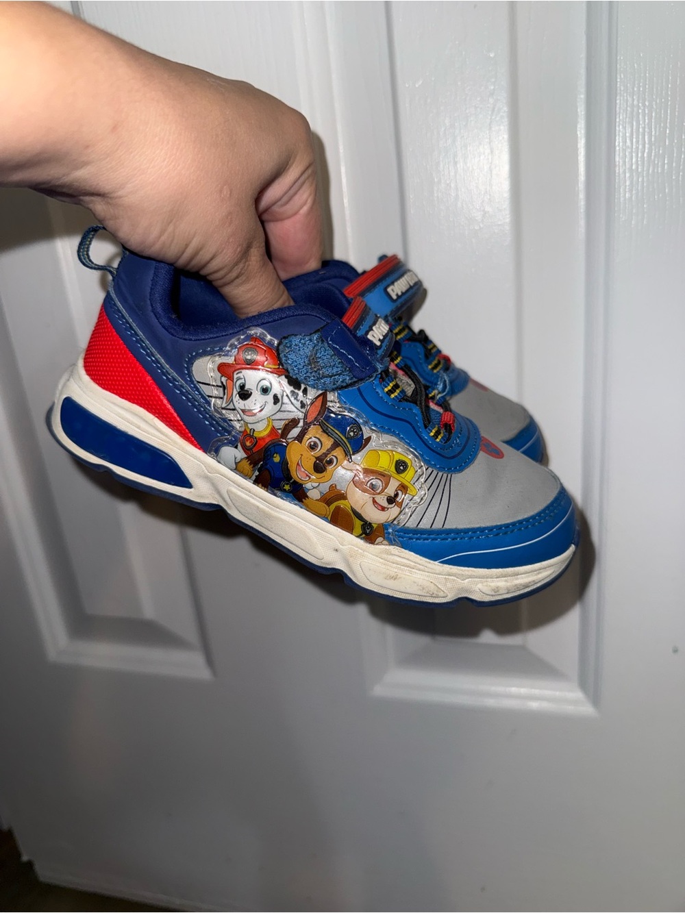 Paw Patrol Boys Blue Red Gray Light-Up Sneakers